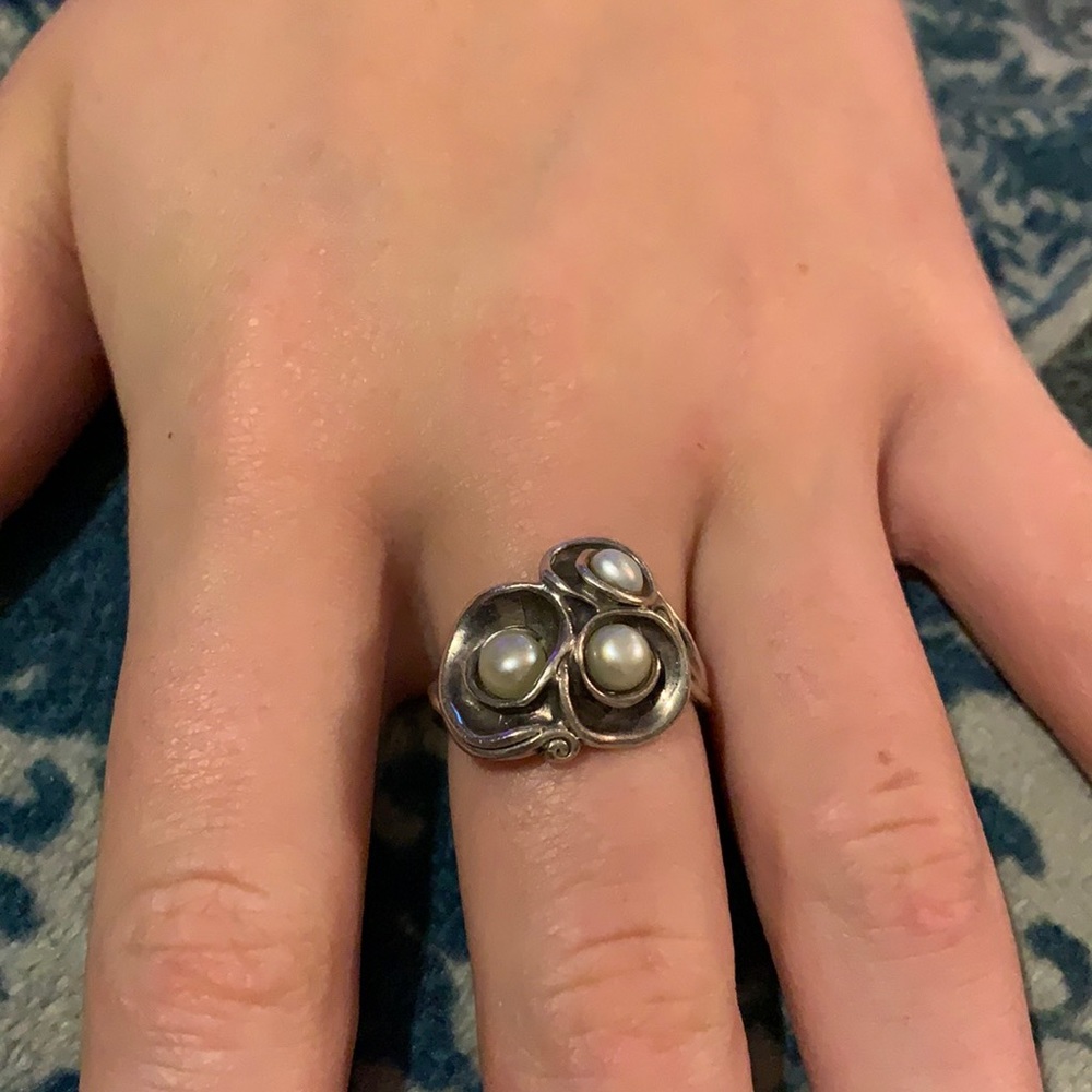 Pearly and Sterling ring